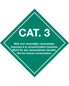 Sticker Categorie 3 - Niet voor menselijke consumptie