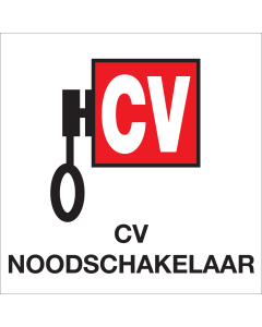 Sticker met pictogram voor het aanduiden van de noodschakelaar voor de cv