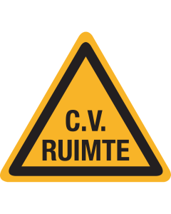 Sticker met tekst "CV Ruimte"