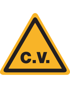 Sticker met tekst "CV"