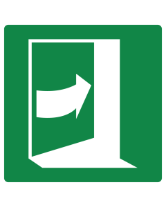 Sticker met pictogram nooduitgang duwen rechterkant ISO 7010