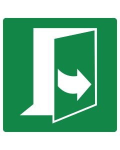 Sticker met pictogram nooduitgang trekken linkerklant ISO 7010