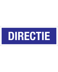 Sticker Directie - blauw met witte tekst