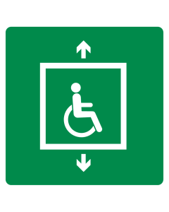 Sticker evacuatielift