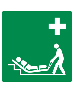 Sticker met pictogram evacuatie matras ISO 7010