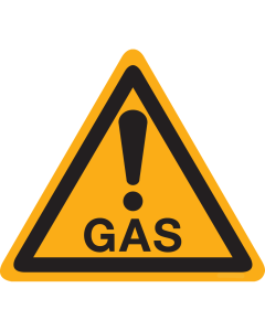 Sticker met pictogram "Waarschuwing Gas"