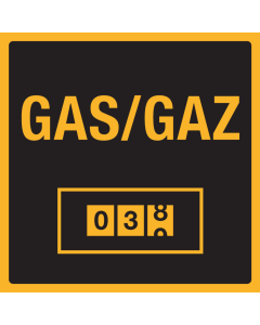 Sticker met pictogram voor het aanduiden van de gasmeter