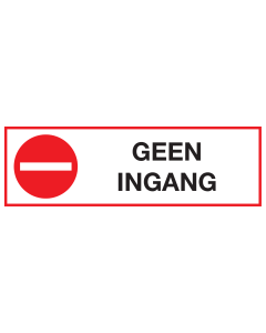 Sticker met pictogram en tekst Geen ingang