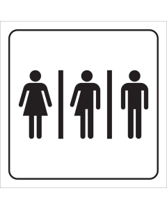 Sticker met pictogram dames, heren en genderneutraal