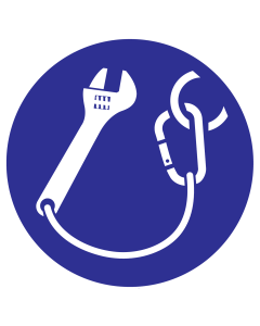 Sticker met pictogram gereedschap vastzetten - ISO7010 - M069