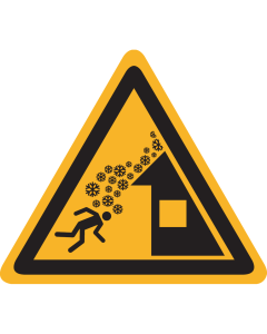 Sticker met pictogram "Waarschuwing Vallende Sneeuw / Daklawine" - ISO 7010 - W040