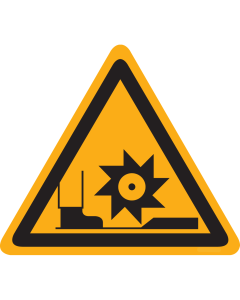 Sticker met pictogram "Waarschuwing gevaar frees-as"
