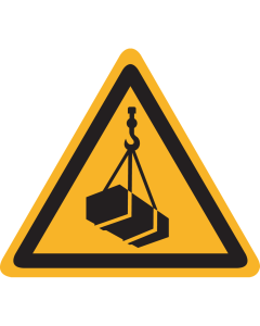 Sticker met pictogram "Waarschuwing Hangende Lasten" - ISO 7010 - W015