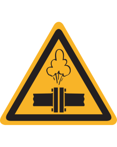Sticker met pictogram "Waarschuwing Hete Stoom"