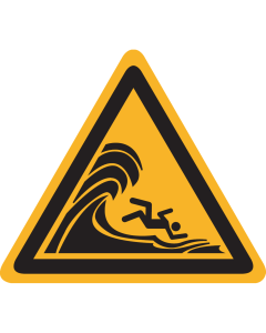 Sticker met pictogram "Waarschuwing Gevaar voor hoge golven" - ISO 7010 - W065