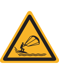 Sticker met pictogram "Waarschuwing Kitesurfen" - ISO 7010 - W062