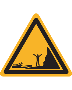 Sticker met pictogram "Waarschuwing Vloedgevaar" - ISO 7010 - W060