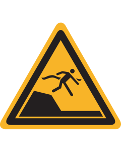 Sticker met pictogram "Waarschuwing Plotselinge Diepte" - ISO 7010 - W050
