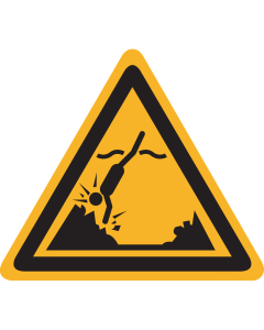 Sticker met pictogram "Waarschuwing Gevaar voorwerpen, objecten, stenen of rotsen Onder Water" - ISO 7010 - W049