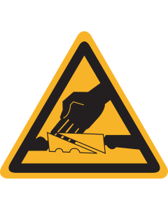 Sticker met pictogram "Waarschuwing gevaar scherpe messen - snijgevaar"