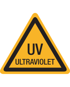 Sticker met tekst "UV Ultraviolet" 