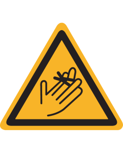 Sticker met pictogram "Gevaar voor handen - vingers"