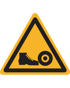 Sticker met pictogram "Waarschuwing Gevaar voor Voeten"