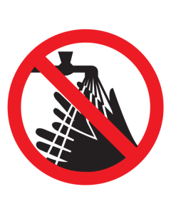 Sticker met pictogram Handen wassen verboden