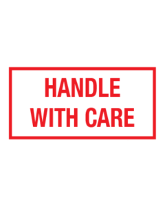 Sticker met tekst Handle with care