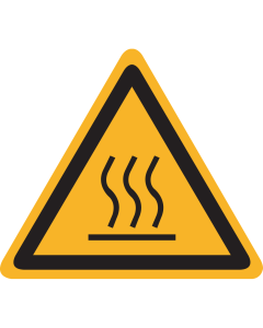 Sticker met pictogram "Waarschuwing Heet Oppervlak" - ISO 7010 - W017