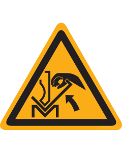Sticker met pictogram "Waarschuwing Knelgevaar voor Hand" - ISO 7010 - W031