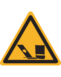 Sticker met pictogram "Waarschuwing knel gevaar voor voeten"