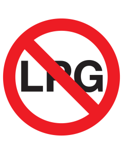 Sticker met pictogram LPG verboden