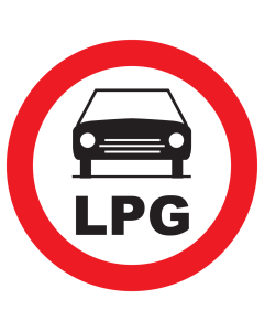 Sticker met pictogram Voertuigen met LPG verboden