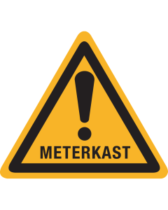 Sticker met pictogram en tekst "Meterkast"