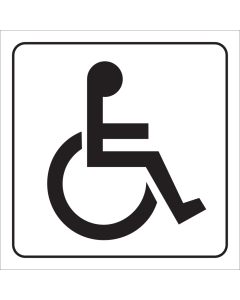 Witte sticker voor het aanduiden van een ruimte voor mindervaliden
