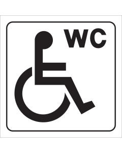 Witte sticker met pictogram voor aanduiding toilet voor mindervaliden