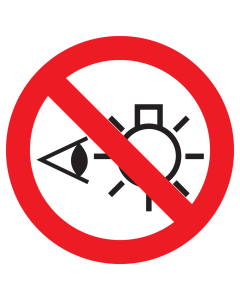 Sticker met pictogram Niet in Lichtbron kijken