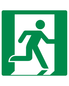 Sticker met pictogram nooduitgang openen rechterkant ISO 7010