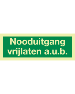 Nooduitgang vrijlaten (sticker fotoluminescerend)