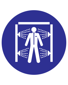 Bord met pictogram ontsmettingsdouche verplicht - ISO7010 - M072