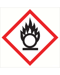 Sticker met pictogram "Oxiderende Stoffen" - GHS 03