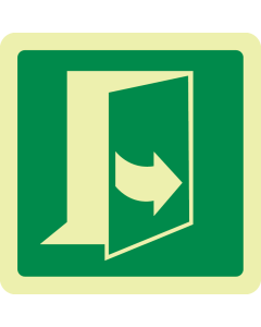 Fotoluminescerende sticker met pictogram nooduitgang trekken links