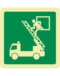 Fotoluminescerende sticker met pictogram  vluchtweg raam ISO 7010