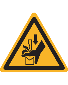 Sticker met pictogram "plet gevaar voor handen" - ISO 7010 - W030