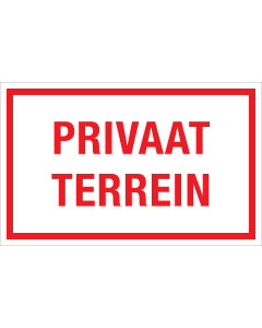 Sticker Privaat Terrein - tekststicker met rode tekst