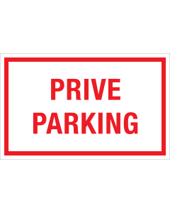 Sticker Prive Parking - tekststicker met rode tekst