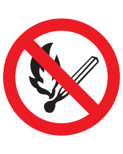 Sticker met pictogram Roken en open vuur verboden ISO7010 - P003