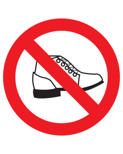 Sticker met pictogram Verboden voor schoenen