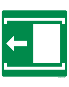 Sticker met pictogram schuifdeur links ISO 7010